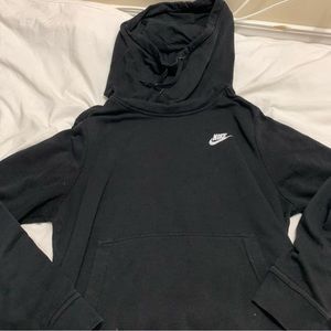 black nike sweatshirt with neck fleece